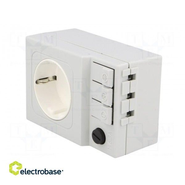 F-type socket | 250VAC | 6.3A | IP20 | for DIN rail mounting image 2