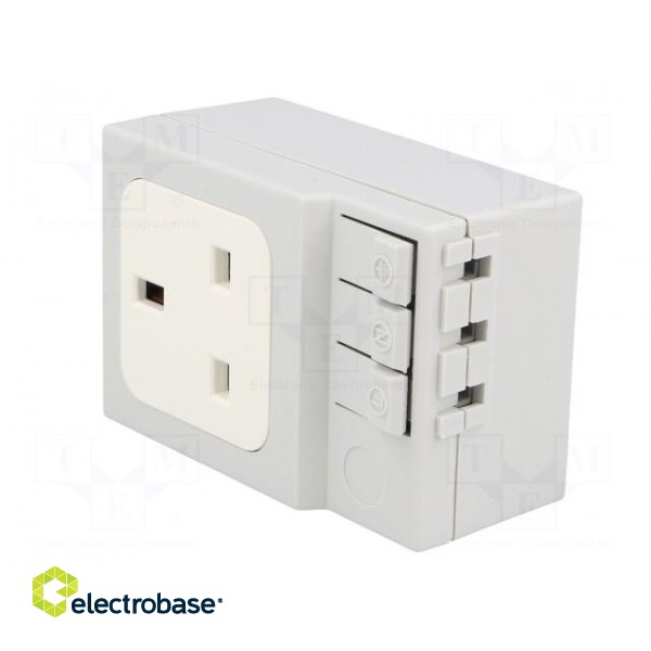 G-type socket | 250VAC | 13A | IP20 | DIN | 92x62x48mm image 2