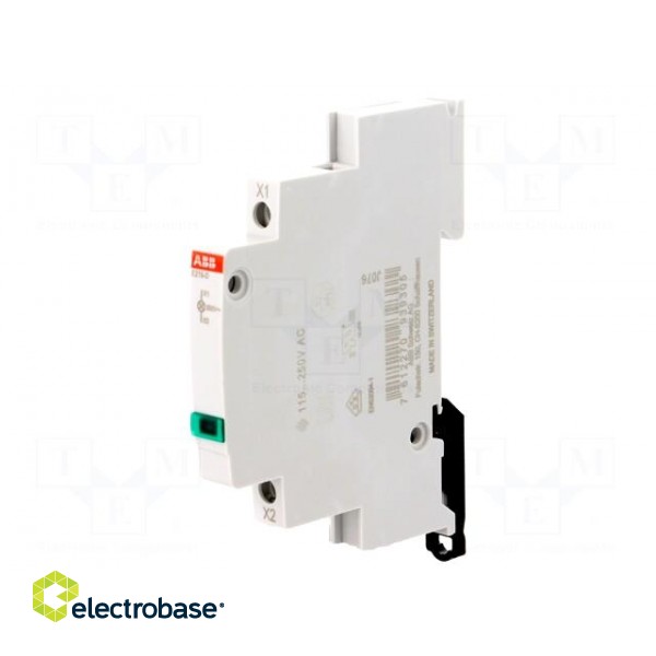 LED indicator | 115÷250VAC | DIN | 9mm | Colour: green paveikslėlis 1