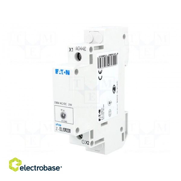 LED indicator | 230VAC | 230VDC | for DIN rail mounting image 1