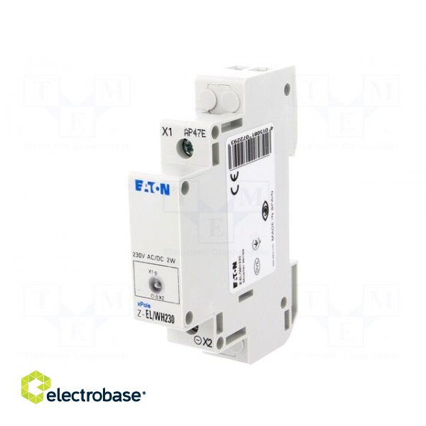 LED indicator | 230VAC | 230VDC | DIN | Colour: white фото 1