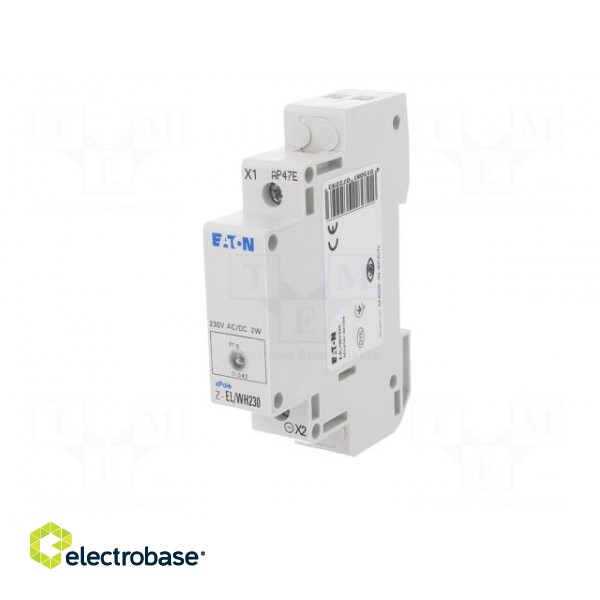 LED indicator | 230VAC | 230VDC | DIN | Colour: white фото 2