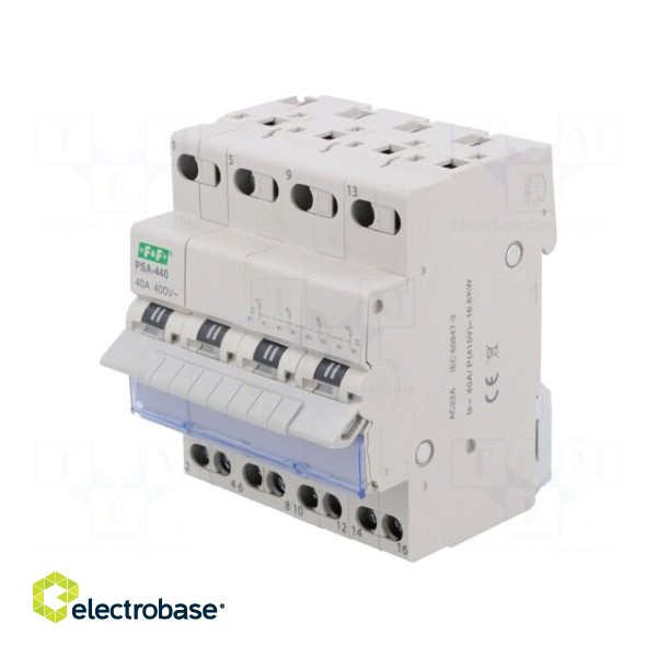 Module: mains-generator switch | Poles: 4 | 230/400VAC | 40A | IP20