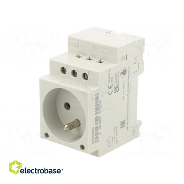 Module: power socket | 230VAC | 16A | for DIN rail mounting