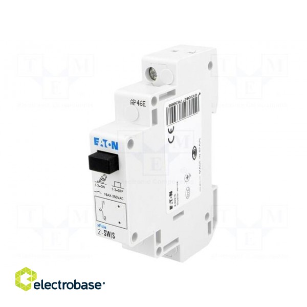 Module: pushbutton switch | 250VAC | 16A | IP40 | DIN | 17.5x90x60mm image 1