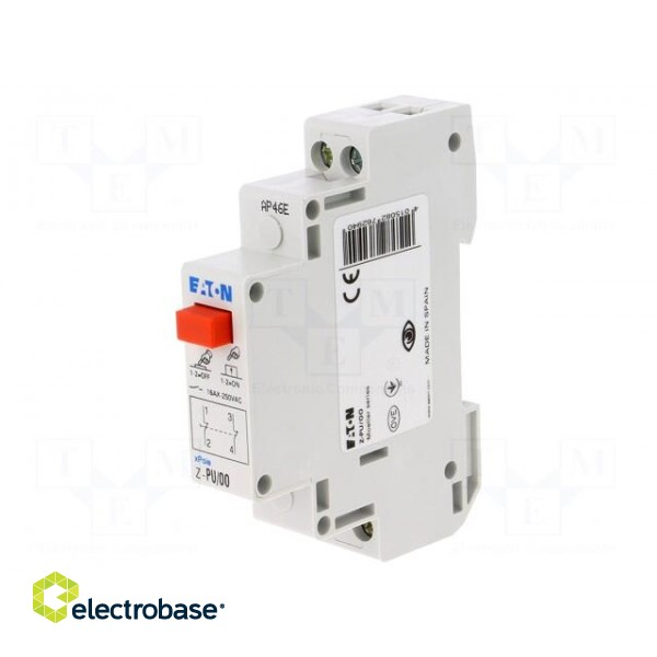 Module: pushbutton switch | 250VAC | 16A | IP40 | DIN | 17.5x90x60mm image 1