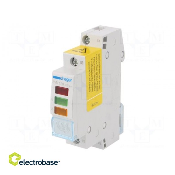 Module: voltage indicator | 230VAC | IP20 | for DIN rail mounting image 1