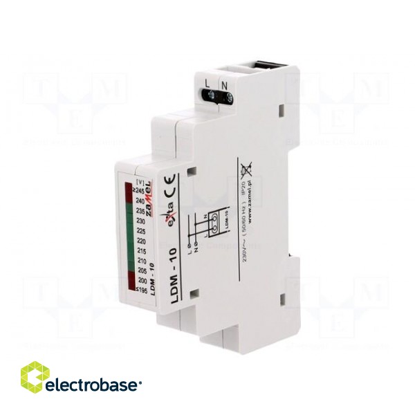 Module: voltage indicator | 230VAC | IP20 | DIN | 90x17.5x66mm image 1