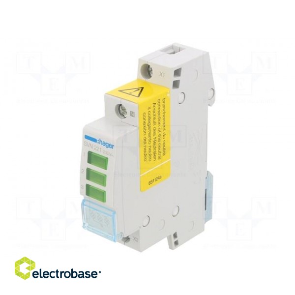 Module: voltage indicator | 230VAC | IP20 | for DIN rail mounting image 1