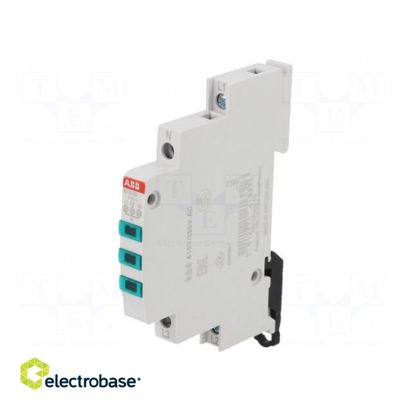 Module: voltage indicator | 3x230÷415VAC | DIN | 9mm | Colour: green фото 1