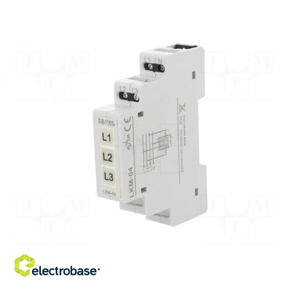 Module: voltage indicator | 3x230VAC | IP20 | DIN | 90x17.5x66mm image 2