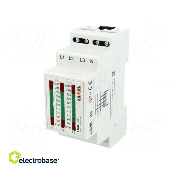 Module: voltage indicator | 3x230VAC | IP20 | for DIN rail mounting image 1