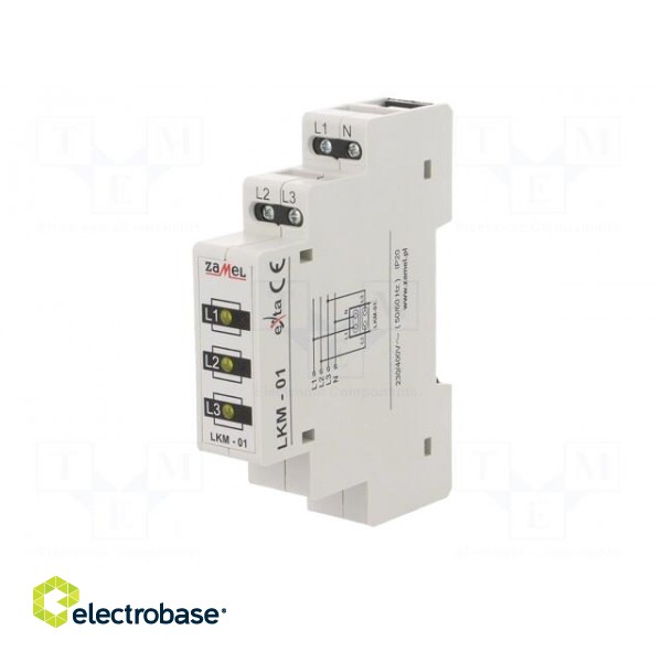 Module: voltage indicator | 3x400VAC | IP20 | DIN | 90x17.5x66mm image 2