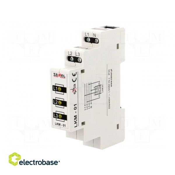 Module: voltage indicator | 3x400VAC | IP20 | DIN | 90x17.5x66mm image 1