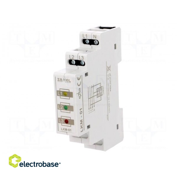 Module: voltage indicator | 3x400VAC | IP20 | DIN | 90x17.5x66mm image 1