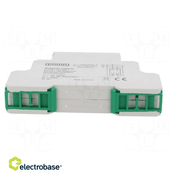 Module: voltage indicator | 3x400VAC | IP20 | DIN | Colour: green фото 5