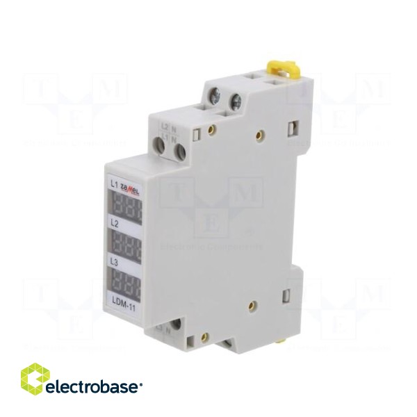 Module: voltage indicator | 3x80÷500VAC | IP20 | 90x17.5x66mm | LDM