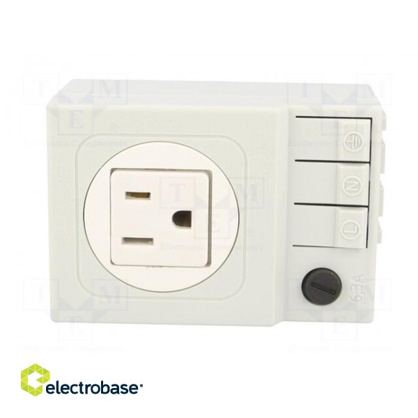 USA-type socket | 125VAC | 6.3A | IP20 | DIN | 92x62x48mm фото 9