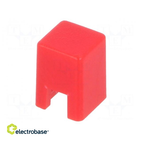 Button | push-in | 5.5mm | -25÷70°C | square | red | 4x4mm