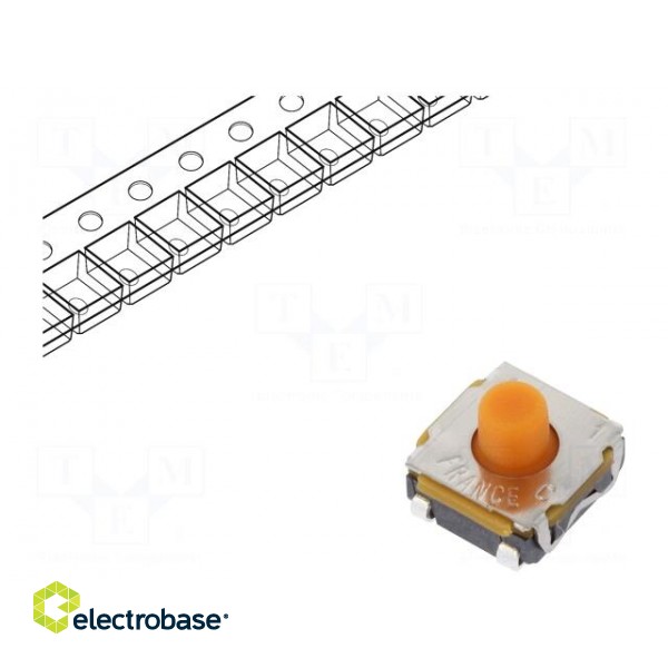 Microswitch TACT | SPDT NC + NO | Pos: 2 | 0.05A/32VDC | SMT | none