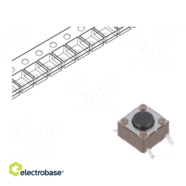 Microswitch TACT | SPST-NO | Pos: 2 | 0.05A/12VDC | SMD | none | 1N | 800um