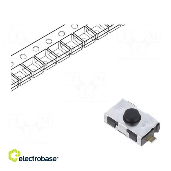 Microswitch TACT | SPST-NO | Pos: 2 | 0.01A/32VDC | SMT | 2N | 2.5mm | IP40