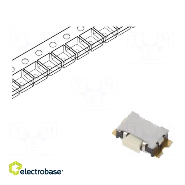 Microswitch TACT | SPST-NO | Pos: 2 | 0.01A/32VDC | SMT | none | 2.5N