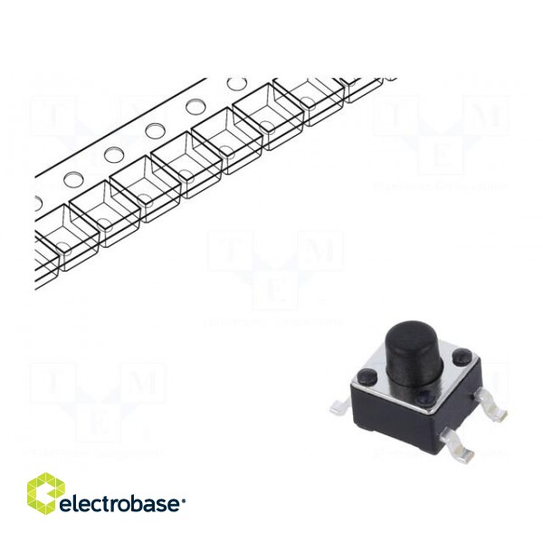 Microswitch TACT | SPST-NO | Pos: 2 | 0.05A/12VDC | SMT | 1.57N | 5mm