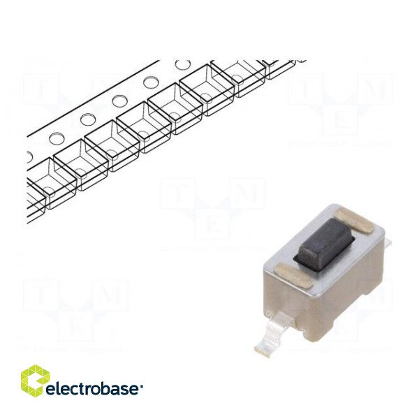 Microswitch TACT | SPST-NO | Pos: 2 | 0.05A/12VDC | SMT | 1.77N | 4.3mm