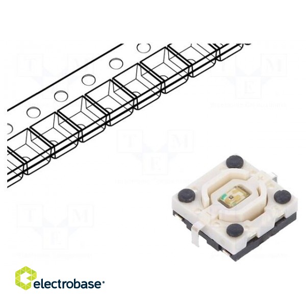 Microswitch TACT | SPST-NO | Pos: 2 | 0.05A/12VDC | SMT | LED | green