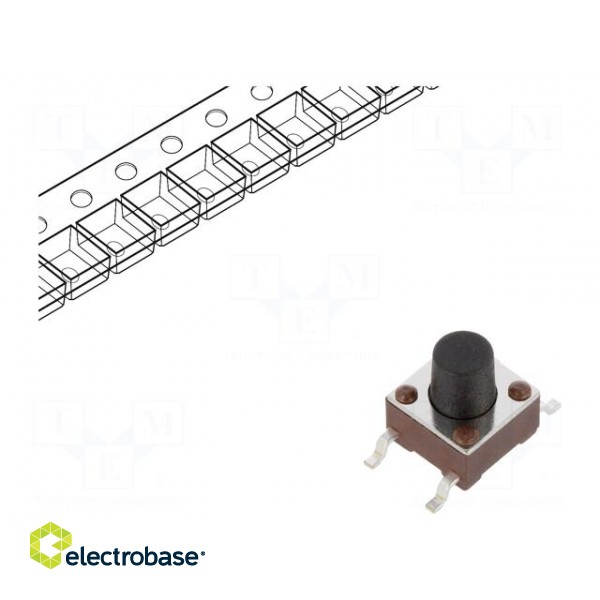 Microswitch TACT | SPST-NO | Pos: 2 | 0.05A/12VDC | SMT | none | 1.57N