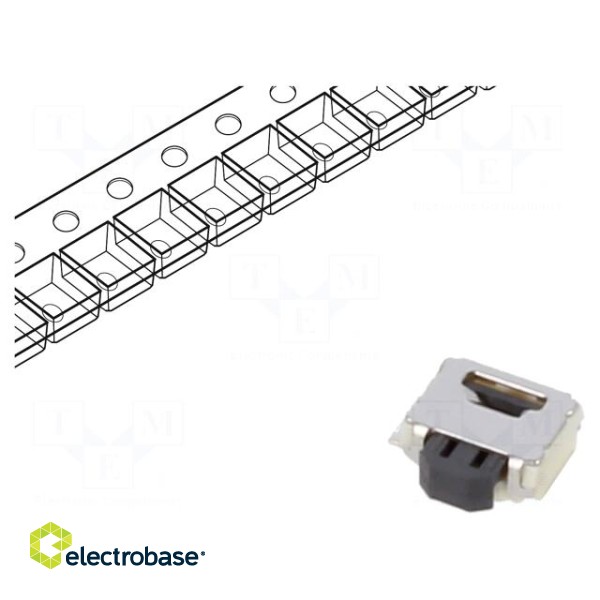 Microswitch TACT | SPST-NO | Pos: 2 | 0.05A/12VDC | SMT | none | 1.59N