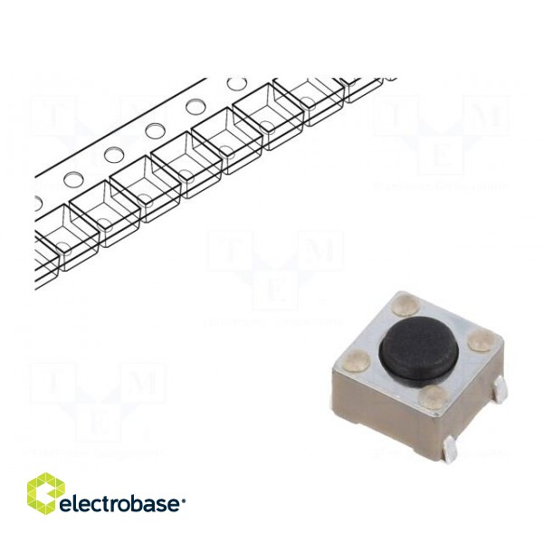 Microswitch TACT | SPST-NO | Pos: 2 | 0.05A/12VDC | SMT | none | 1.57N