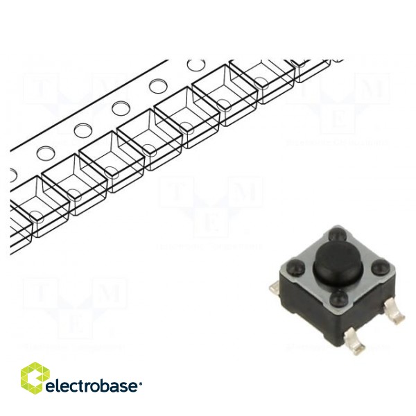 Microswitch TACT | SPST-NO | Pos: 2 | 0.05A/12VDC | SMT | none | 1N | 3.8mm
