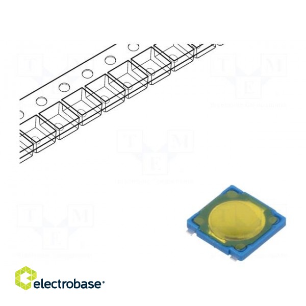 Microswitch TACT | SPST-NO | Pos: 2 | 0.05A/12VDC | SMT | none | 1N | 550um