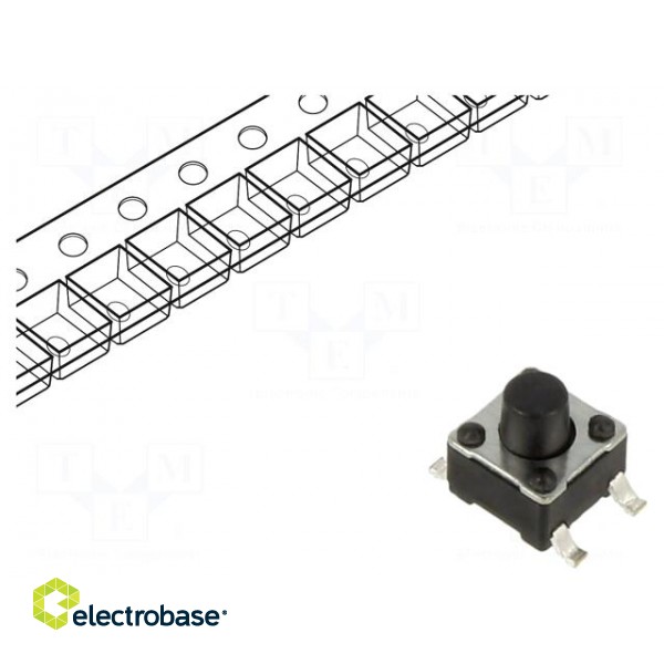 Microswitch TACT | SPST-NO | Pos: 2 | 0.05A/12VDC | SMT | none | 1N | 5mm