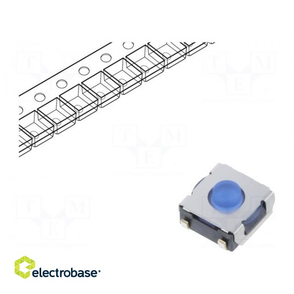 Microswitch TACT | SPST-NO | Pos: 2 | 0.05A/12VDC | SMT | none | 3.5N