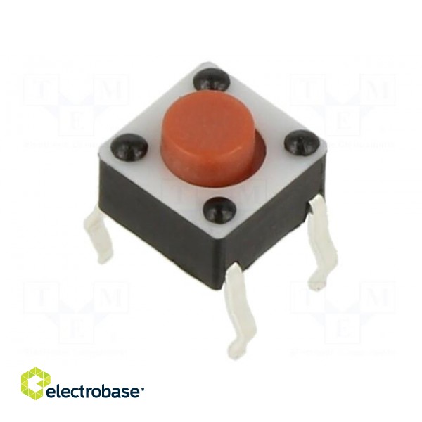 Microswitch TACT | SPST-NO | Pos: 2 | 0.05A/12VDC | THT | 0.98N | 6x6x4mm