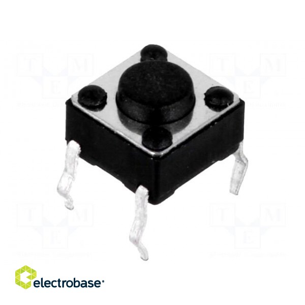 Microswitch TACT | SPST-NO | Pos: 2 | 0.05A/12VDC | THT | none | 1N | 6x6mm image 1