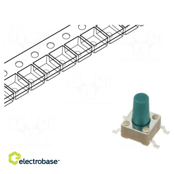 Microswitch TACT | SPST-NO | Pos: 2 | 0.05A/24VDC | none | 1.57N | round