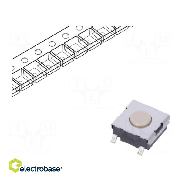 Microswitch TACT | SPST-NO | Pos: 2 | 0.05A/24VDC | SMT | none | 1.47N