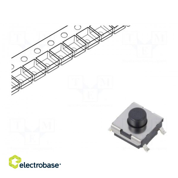 Microswitch TACT | SPST-NO | Pos: 2 | 0.05A/24VDC | SMT | none | 980mN