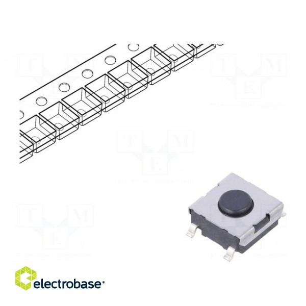 Microswitch TACT | SPST-NO | Pos: 2 | 0.05A/24VDC | SMT | none | 980mN