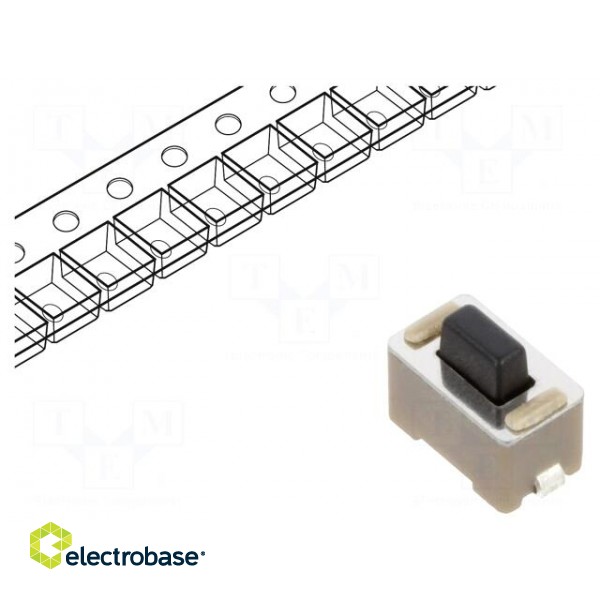 Microswitch TACT | SPST-NO | Pos: 2 | 0.05A/24VDC | SMT | none | OFF-(ON)