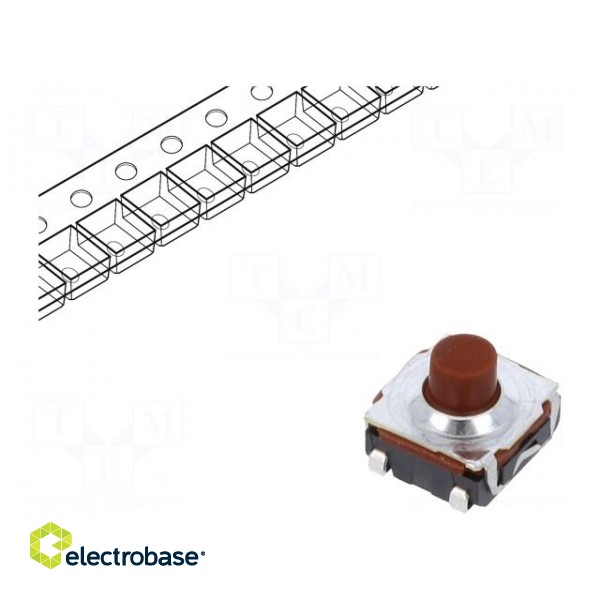 Microswitch TACT | SPST-NO | Pos: 2 | 0.05A/32VDC | SMT | 3.5N | 5mm | IP40