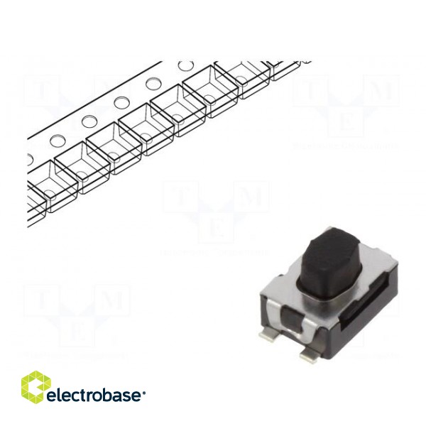 Microswitch TACT | SPST-NO | Pos: 2 | 0.05A/32VDC | SMT | 3N | 2.5mm | IP67