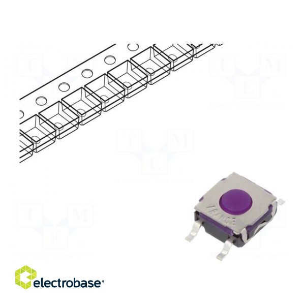 Microswitch TACT | SPST-NO | Pos: 2 | 0.05A/32VDC | SMT | none | 1.5N