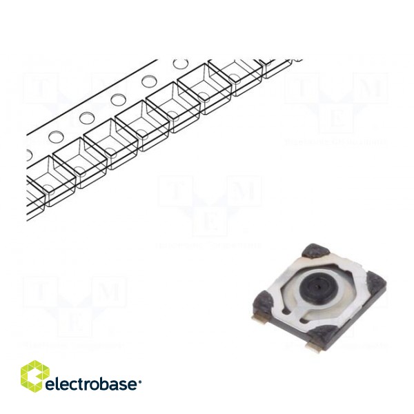 Microswitch TACT | SPST-NO | Pos: 2 | 0.05A/32VDC | SMT | none | 1N | KMT3