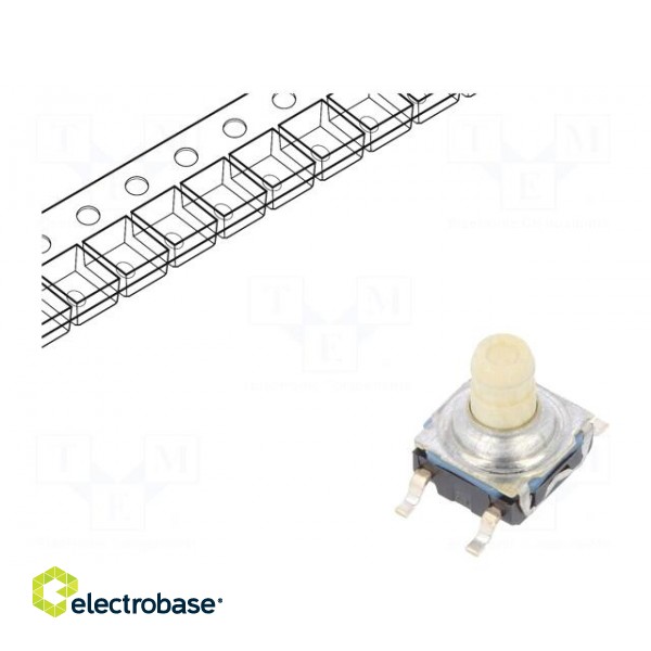 Microswitch TACT | SPST-NO | Pos: 2 | 0.05A/32VDC | SMT | none | 7.7mm