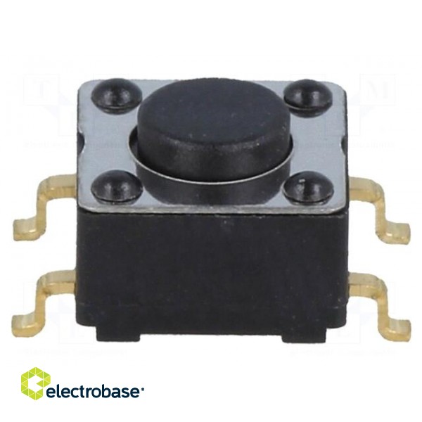Microswitch TACT | SPST | Pos: 2 | 0.01A/28VDC | 6.2x6.2x4.4mm | 4.4mm image 1